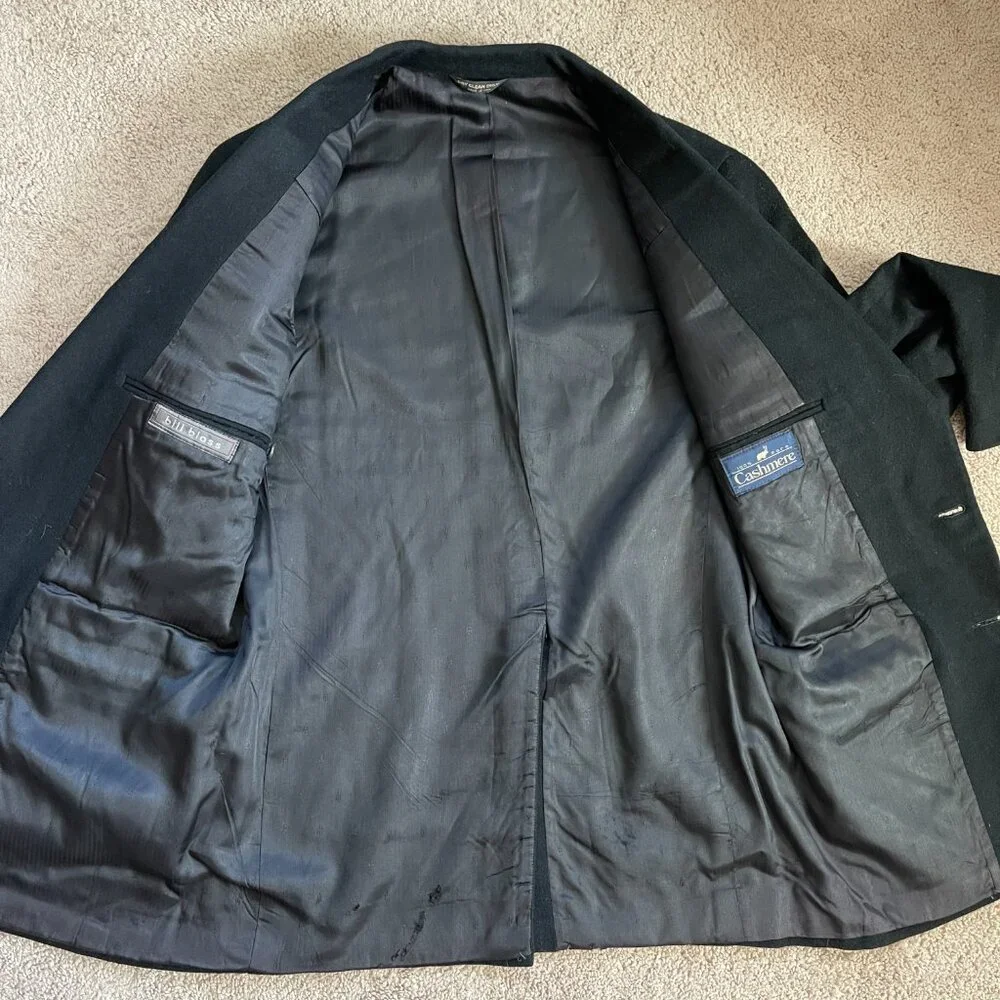 Vintage Bill Blass 100% Cashmere Black Sport Coat/Blazer Mens Made In USA